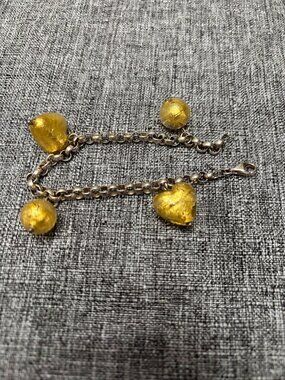 Glittery Gold Heart Clasp Bracelet